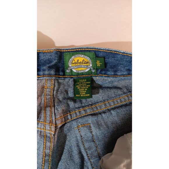 Cabela's Lined Denim Work Jeans – Nylon Chaps Overlay 32x30 Outdoor Hunting - Picture 2 of 7